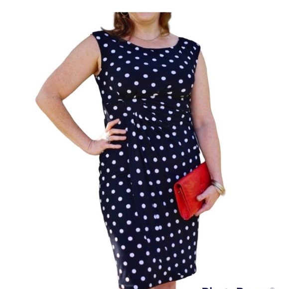 Connected Apparel Polka Dot Sleeveless Dress‎ - Size 12 - EUC - Picture 1 of 6